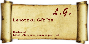 Lehotzky Géza névjegykártya