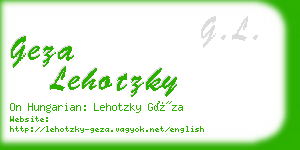 geza lehotzky business card